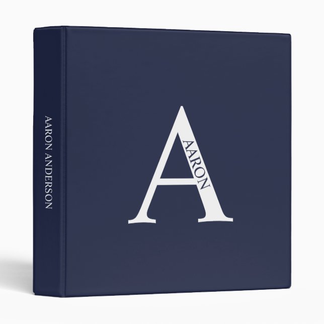 Personalized Monogram and Name Binder (Front/Spine)