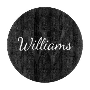 Personalized Monogram and Name Black Cutting Board