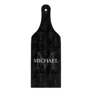 Personalized Monogram and Name Black Cutting Board