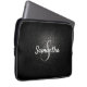 Personalized Monogram and Name Black Leather Laptop Sleeve (Front Right)