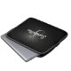 Personalized Monogram and Name Black Leather Laptop Sleeve (Front Bottom)