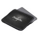 Personalized Monogram and Name Black Leather Laptop Sleeve (Front Top)