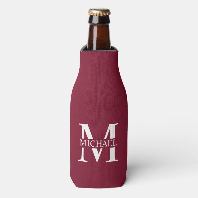 Personalized Monogram and Name Bottle Cooler (Bottle Front)