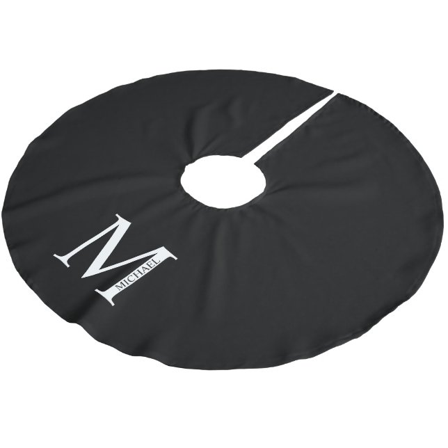 Personalized Monogram and Name Brushed Polyester Tree Skirt (Angled)