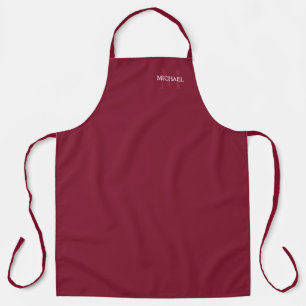 Personalized Monogram and Name Burgundy Red Apron