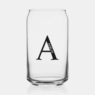 Personalized Monogram and Name Can Glass