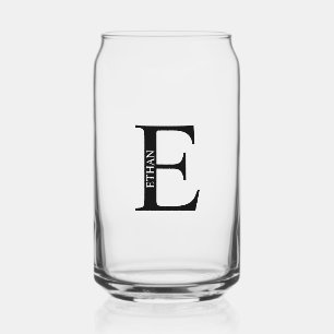 Personalized Monogram and Name Can Glass