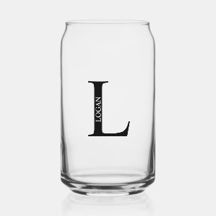 Personalized Monogram and Name Can Glass
