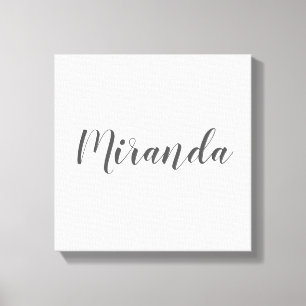 Personalized Monogram and Name Canvas Print