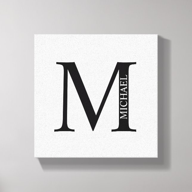 Personalized Monogram and Name Canvas Print (Front)