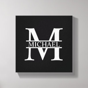 Personalized Monogram and Name Canvas Print