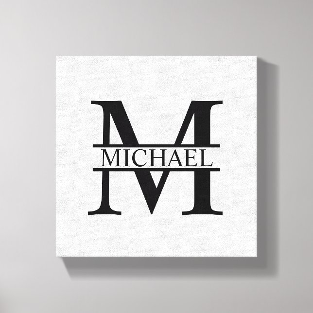 Personalized Monogram and Name Canvas Print (Front)