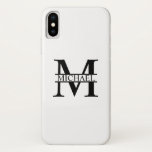 Personalized Monogram and Name iPhone X Case<br><div class="desc">Personalized Monogram and Name Gifts
featuring personalized monogram and name in classic serif font style.

Perfect as father's day gifts for dad,  gifts for grandfather,  husband and more.</div>