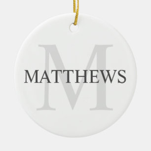 Personalized Monogram and Name Ceramic Ornament