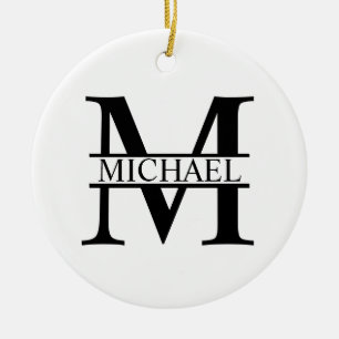Personalized Monogram and Name Ceramic Ornament