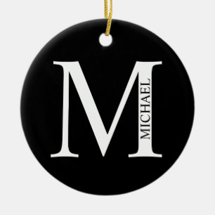 Personalized Monogram and Name Ceramic Ornament