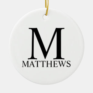 Personalized Monogram and Name Ceramic Ornament