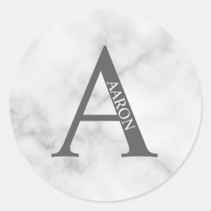 Personalized Monogram and Name Classic Round Stick Sticker