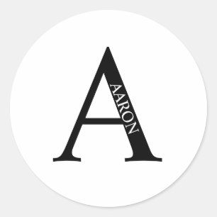 Personalized Monogram and Name Classic Round Stick Sticker