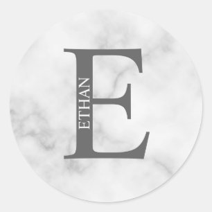 Personalized Monogram and Name Classic Round Sticker