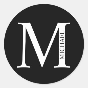 Personalized Monogram and Name Classic Round Sticker