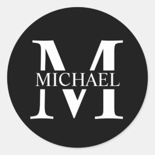 Personalized Monogram and Name Classic Round Sticker