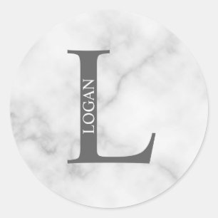 Personalized Monogram and Name Classic Round Sticker