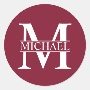 Personalized Monogram and Name Classic Round Sticker
