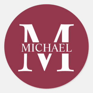 Personalized Monogram and Name Classic Round Sticker