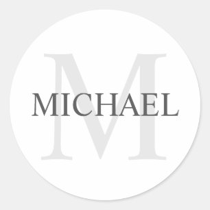 Personalized Monogram and Name Classic Round Sticker