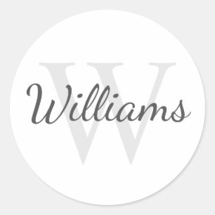 Personalized Monogram and Name Classic Round Sticker