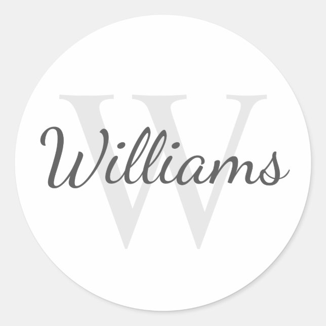 Personalized Monogram and Name Classic Round Sticker (Front)