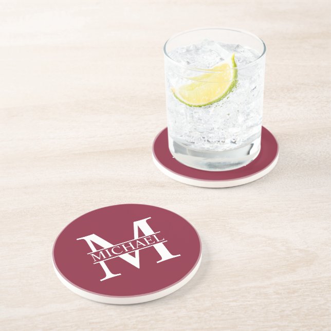 Personalized Monogram and Name Coaster (Side)