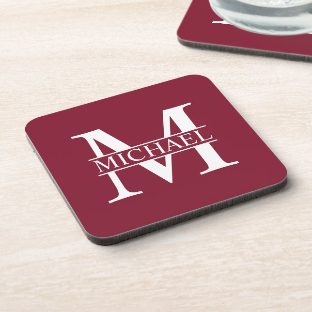 Personalized Monogram and Name Coaster (Left Side)