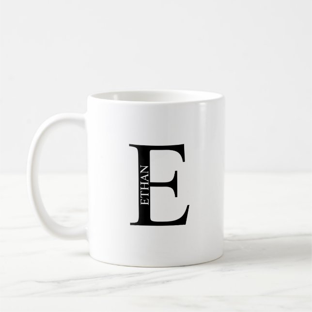 Personalized Monogram and Name Coffee Mug (Left)