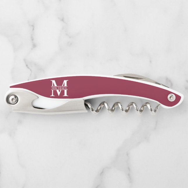 Personalized Monogram and Name Corkscrew (Front)