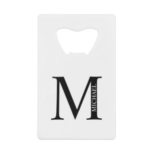 Personalized Monogram and Name Credit Card Bottle  Opener