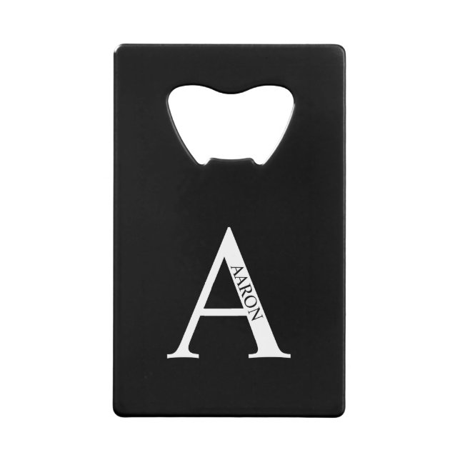 Personalized Monogram and Name Credit Card Bottle  Opener (Front)
