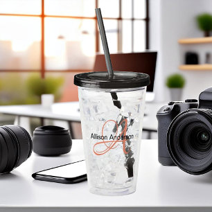 Personalized Monogram and name custom  Acrylic Tumbler