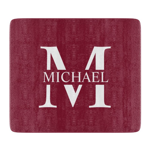 Personalized Monogram and Name Cutting Board (Front)