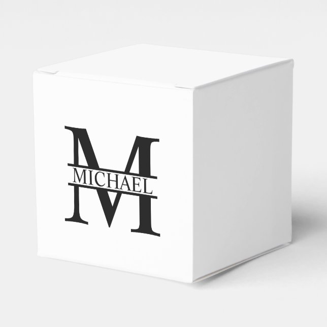 Personalized Monogram and Name Favor Box (Front Side)