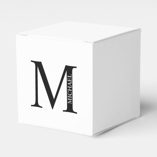 Personalized Monogram and Name Favour Box (Front Side)