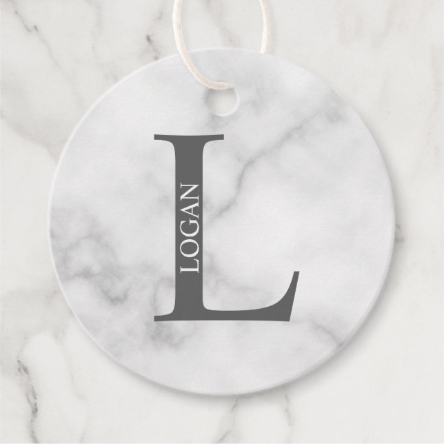 Personalized Monogram and Name Favour Tags (Front)