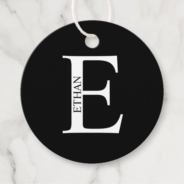 Personalized Monogram and Name Favour Tags (Front)