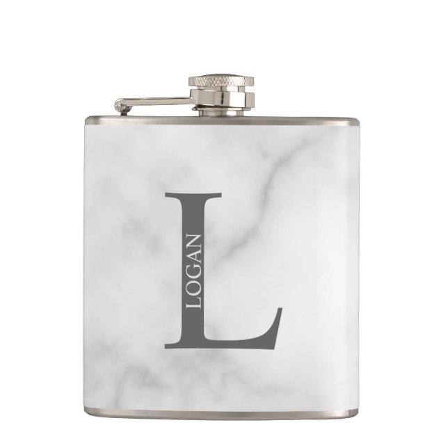 Personalized Monogram and Name Flask (Front)