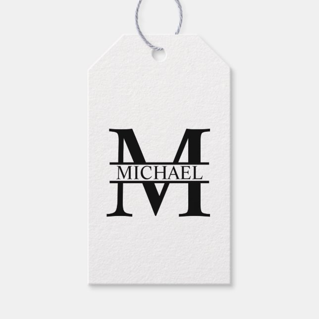 Personalized Monogram and Name Gift Tags (Front)