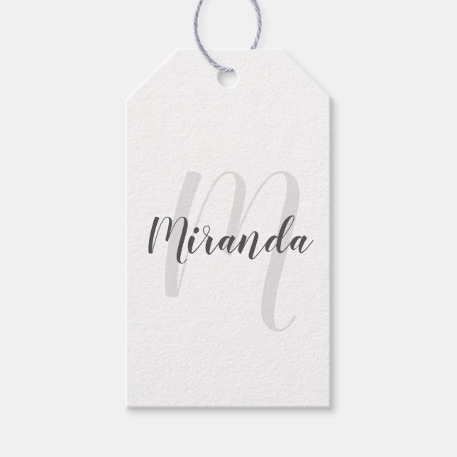 Personalized Monogram and Name Gift Tags (Front)