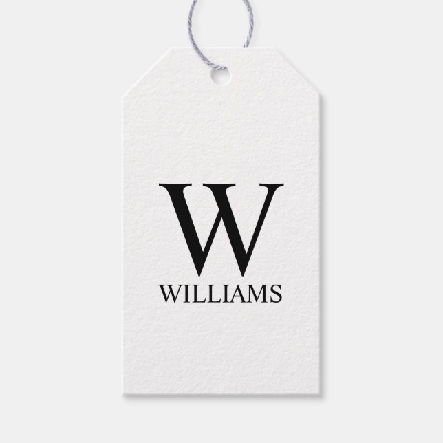 Personalized Monogram and Name Gift Tags (Front)