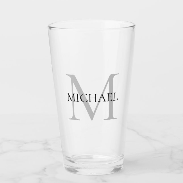 Personalized Monogram and Name Glass (Front)