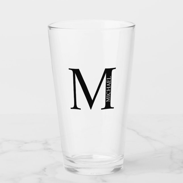Personalized Monogram and Name Glass (Front)